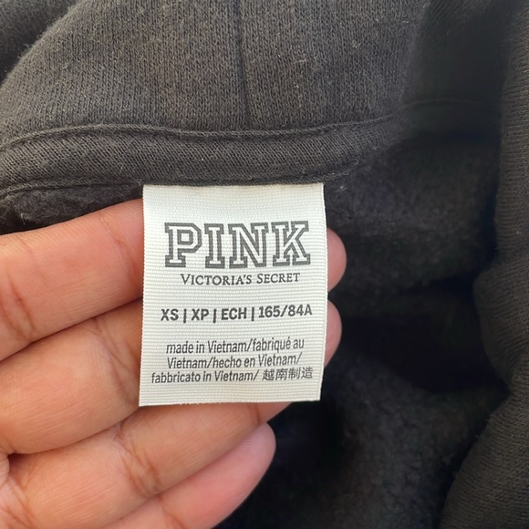 PINK Victoria’s Secret black sweatshirt size XS - Picture 4 of 6